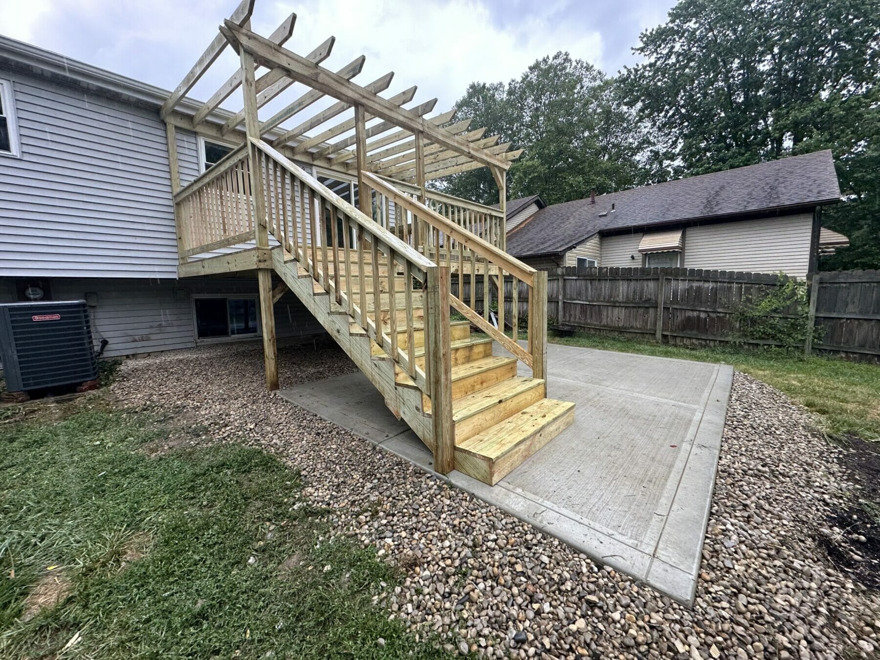 New deck with staircase